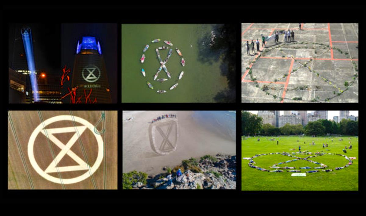 Giant Extinction Symbols appear around the world