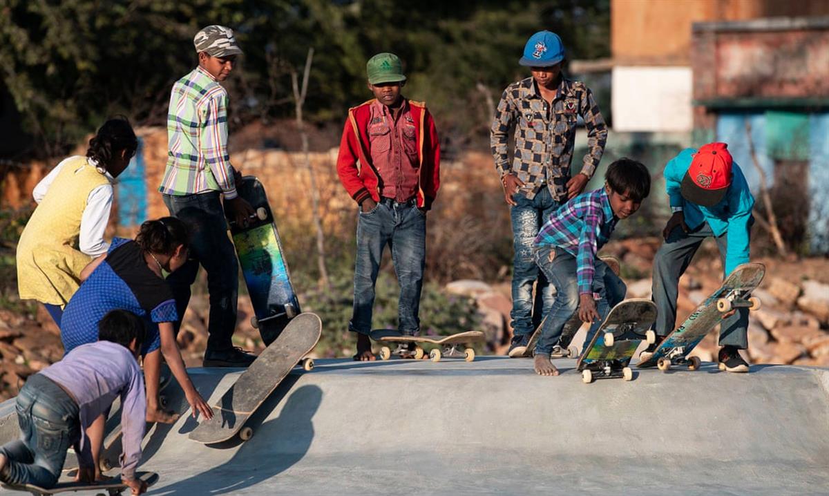 ‘No school, no skating’: the Indian skate park bringing children together
